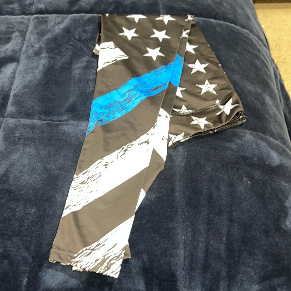 Brand new, no tags, Xlusion, M, blue line and white star leggings